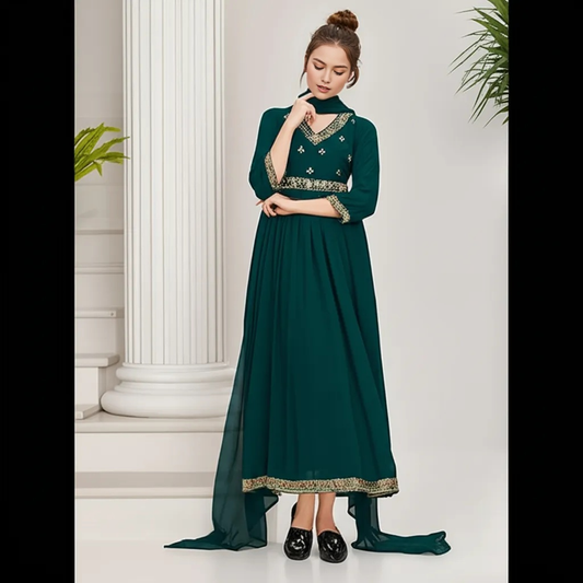 Ladies ethnic dress with shawl