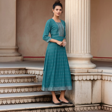 Ladies ethnic dress with shawl