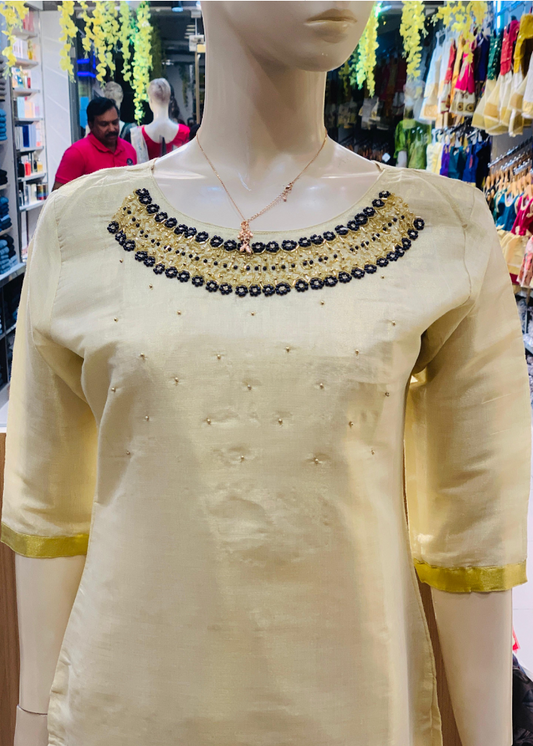 Onam Festive Ladies Top - Cream