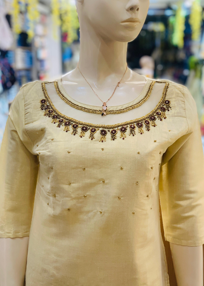 Onam Festive Ladies Top - Cream