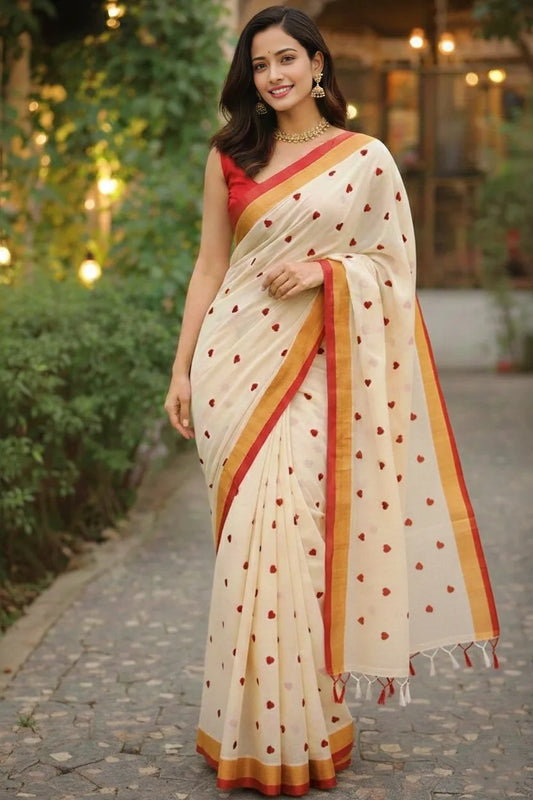 Saree with hearts